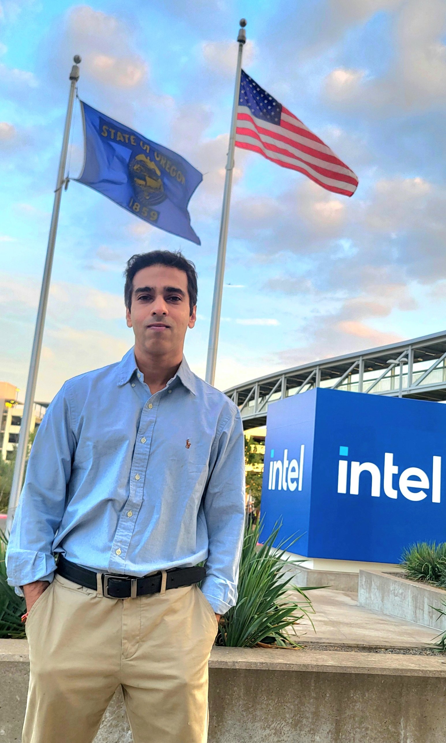 Outside Intel building