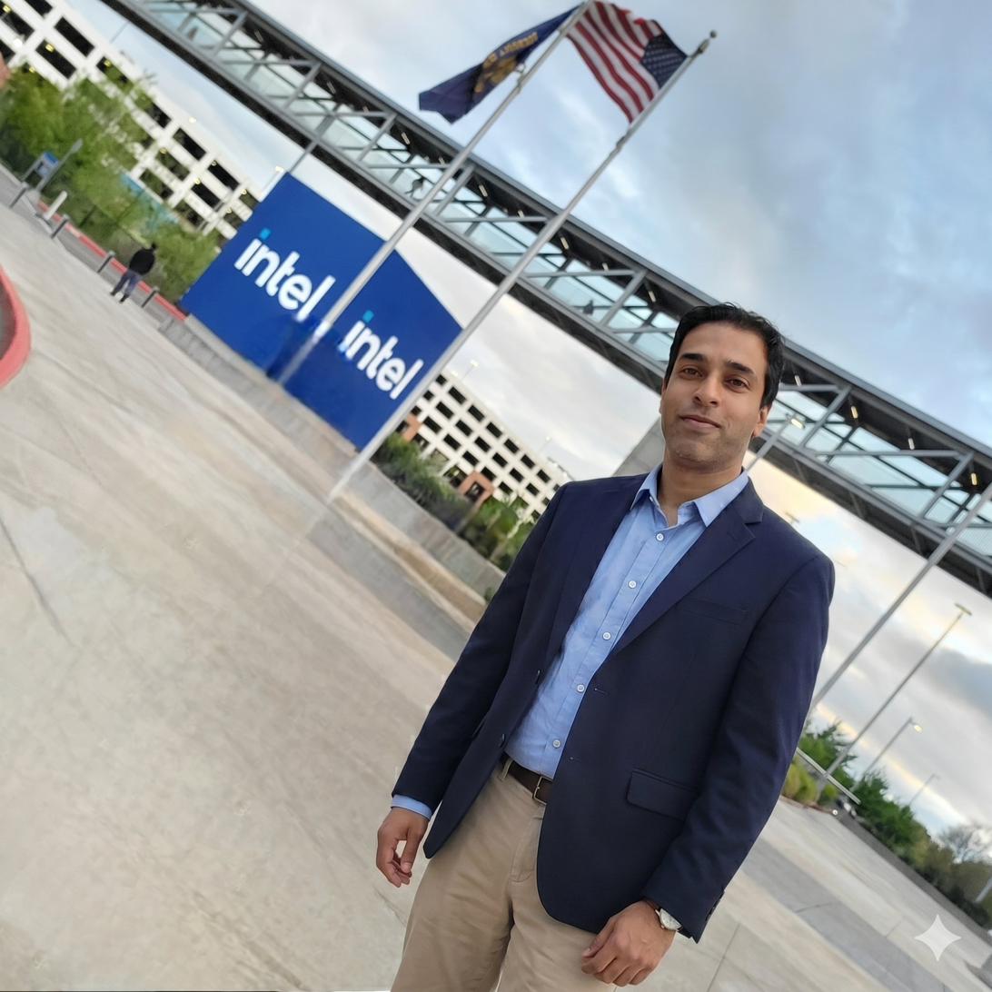 Outside Intel building